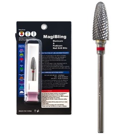 Safety Tungsten Nail Drill Bits Advanced Upward Cut Teeth, 3/32 Inches, Quick Remove Gel, Suitable for Manicure Pedicure Cuticle Gel Polishing, Technicians Bits, Fine(F).