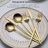 Evanda Gold Silverware Set 60 Piece Service for 20, Titanium