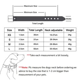 Yiwong Adjustable PU Dog Collar + Dog Lead, Alloy Bone Dog Collar, Simple Cute Designer Leather Dog Collars