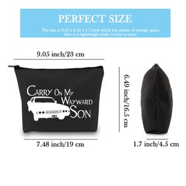 TV Show Inspired Carry On My Way Son Makeup Cosmetic Bag for Fans BFF Gift (Carry On Black EU)