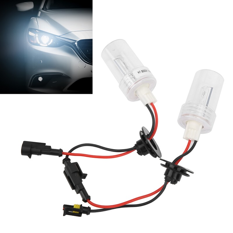 2Pcs Headlight Xenon Bulbs HID Lamp Replacement 100W 8000K H1