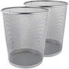 Metal Mesh Bin, Silver Metal Trash Bin, Wastebasket Bin, Waste