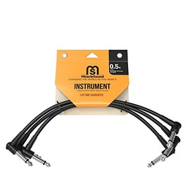 Miracle Sound Cable de conexión de guitarra para efectos de pedalera con enchufe en ángulo recto de 0.5 pies (3 paquetes) ideal para guitarra eléctric
