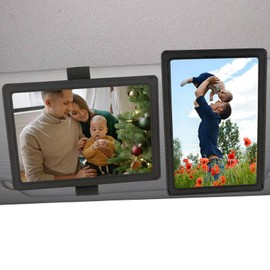 Srandme Car Picture Frame, Leather Vehicle Sun Visor 4x6 (Standard 6 Inches) Photo Holder Displays Both Horizontally and Vertically by Srandme (1pcs, Black)