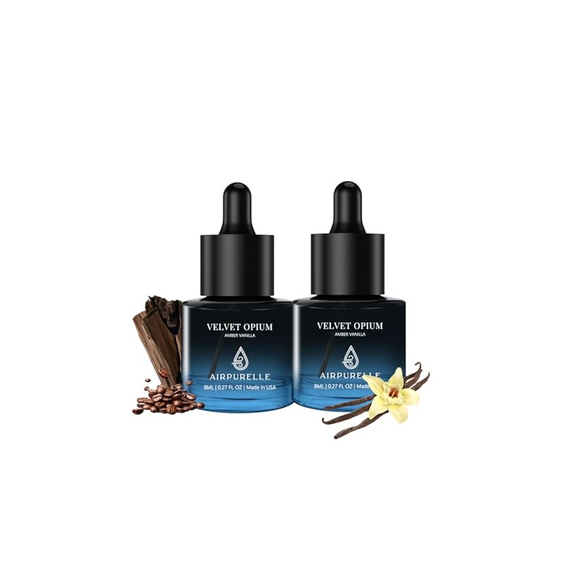 AirPurelle 2 Pack Wood Car Freshener Refills with Amber Vanilla