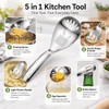 Slotted Draining Spoon, 5 in 1 Multifunctional 316 Stainless Steel