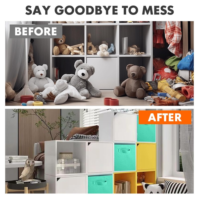 ShellKingdom Storage Bins, Foldable Fabric Storage Cubes and Cloth Storage