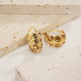 Slyph Gold Hoop Earrings for Women, Trendy 14K Gold Plated Crystal Hoop Earring Lightweight Diamond Fashion Earring Jewelry Gifts