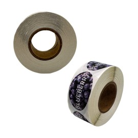 Blueberry Flavor Label - Grocery Store, Bakery, Farmer's Market Food Labels 1.25 x 2 Inch Oval Shape 500 Total Adhesive Stickers