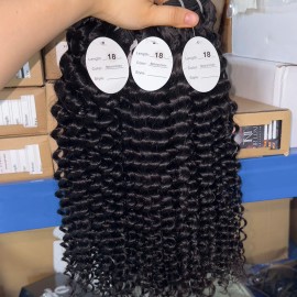Custom Curl Crochet Hair Unprocessed Raw hd Lace Frontal Wig Hair Vendor Raw Indian Hairstyle: raw hair, color: 1 pcs bundle deep curly, Stretched Length: 18 inch