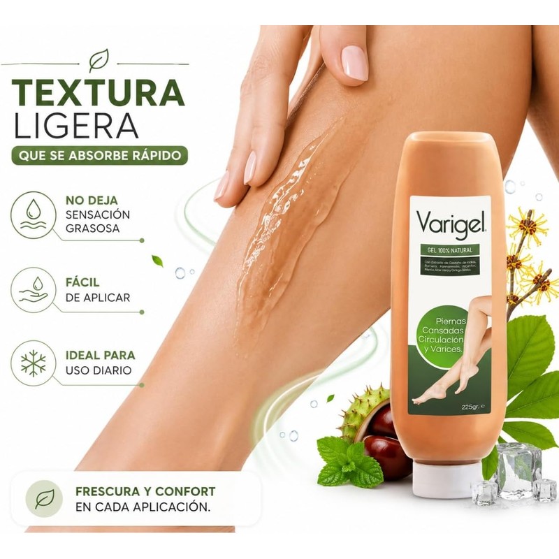 Varigel 225gr 2 Pack Gel Corporal Refrescante con Extractos Botánicos