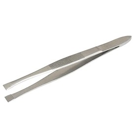 Scientific Stainless Steel Lab Forceps with Straight Flat Broad Tips - Perfect for handling membranes (4.75 in.)