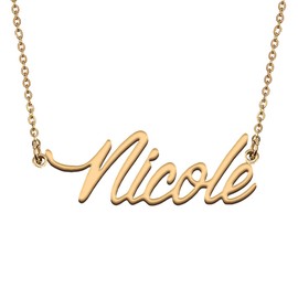 HUAN XUN Custom Made Love Jewelry Gifts Nicole Name Necklace for My Wife My Girlfriend