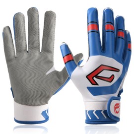 Goporoy Super-Grip Youth Baseball Batting Gloves for Kids, Ergonomic Design for Boys and Girls, Enhanced Protection & Optimal Performance Blue Batting Gloves Youth M/L
