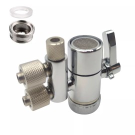 Eryuan Two Way 1/4" 3/8" OD Tubing Faucet Diverter Valve for Water Diversion M22 X M24 - 3/8