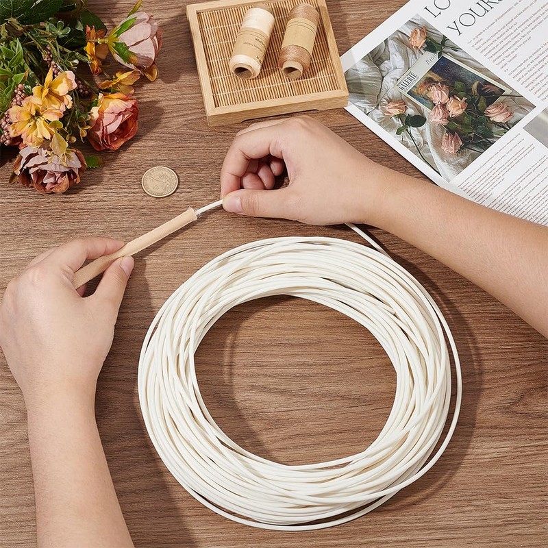 BENECREAT 30m Welt Cord Piping, 3mm White Polyester Piping Cord