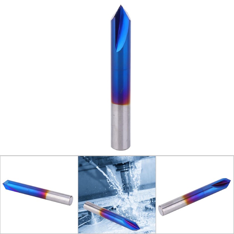 90 Degrees Chamfer End Mill 2 Flute Blue Coating Tungsten
