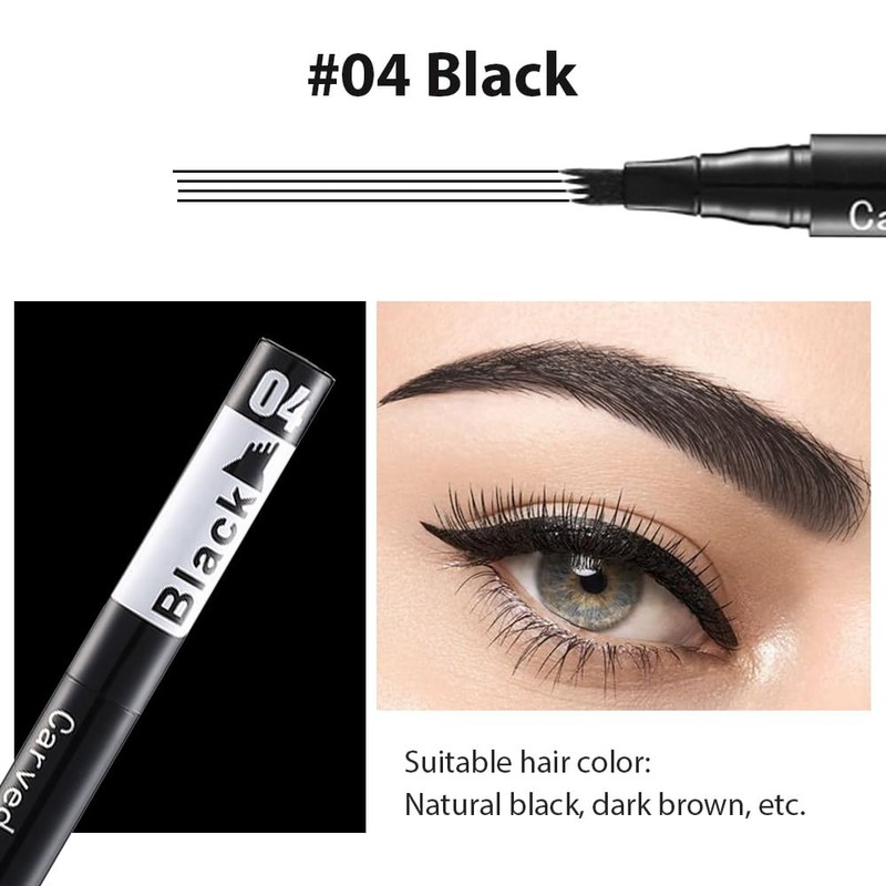 2Pcs Magic Waterproof Microblade Eyebrow Pencil,4 Tipped Precise Eye Brow