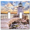 Art Plates 2 Gang Toggle Wall Plate - White Lighthouse