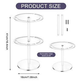 Yallmie Sunglasses Stand Rotating, Glasses Holder Stand 2 Storeys Sunglasses Rack, Sunglass Holder Acrylic Sunglasses Holder Organizer, Sunglasses Display Stand for Up to 24 Pairs