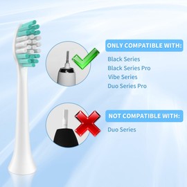 Replacement Toothbrush Heads Compatible with Aquasonic Duo Pro and Vibe Series - 8 Pack Electric Brush Heads Compatible with Black Series and Black Series Pro, White
