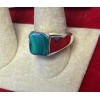 Natural Creations Men’s Sterling Silver Ring Size 12 Rainbow Malachite