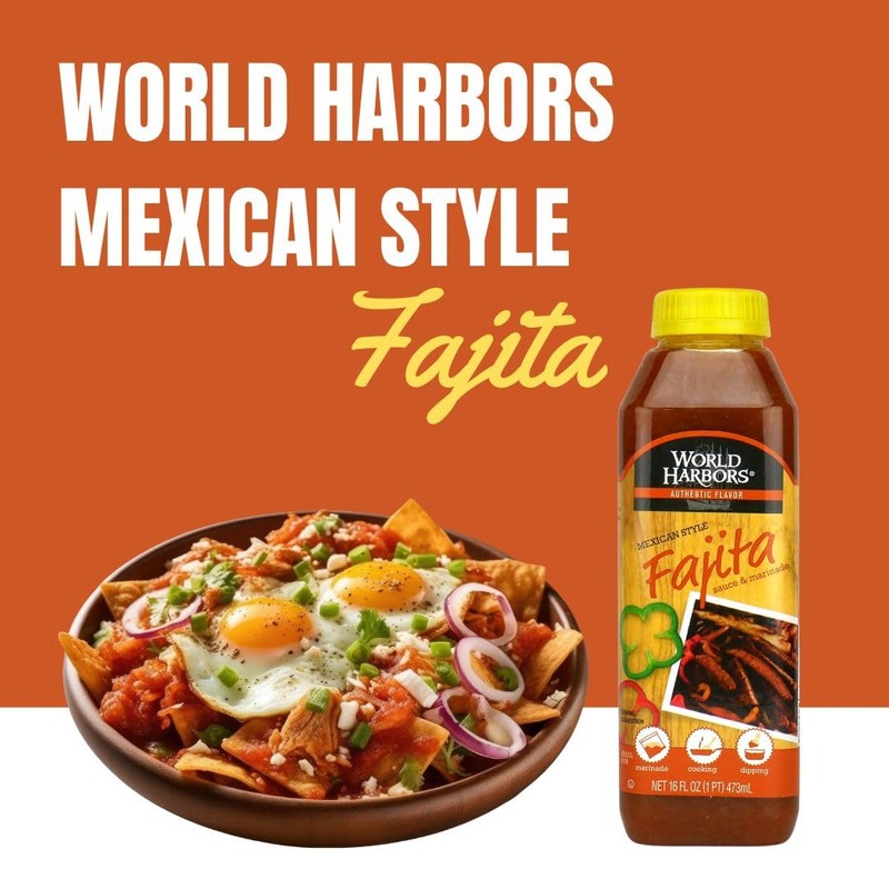 World Harbors Mexican Style Fajita Marinade, 16-fl. oz. plastic bottles