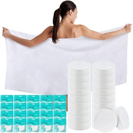 Breling 20 Pack Large Compressed Towel Bath for Travel 55''x 27.5''Soft Bath Disposable Portable Thicken Individually Wrapped Body Towel for Hotel Camping Beach Swimming Gym Sauna Spa Hiking Trip Pet