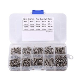 Cross Hole Screw Nut. Phillips Screw Set M3. Ball Screw Nut . Stainless Steel .340 Pcs