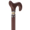 Soft Genuine Leather Grip Brown Cane - Leather Wrapped Shaft