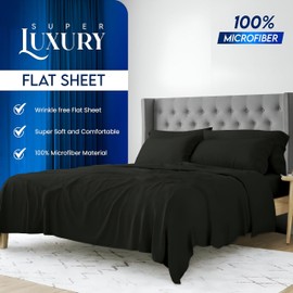 Twin Sheet Set Luxury 1800 Soft Microfiber Hotel Luxury Cooling Bed Sheets Wrinkle & Fade Resistant- 15“ Deep Pockets Sheets for Twin Size Bed 3 Piece Set - Bedding Sheets & Pillowcase- Black