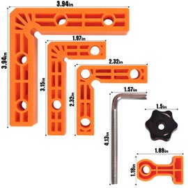 90 Degree Clamp,Positioning Squares, 3" 4" 2.3" Right Angle Clamp with 12 Clamping Squares,Corner Clamps Woodworking Tool for Pictures Frames, Cabinets, Boxes