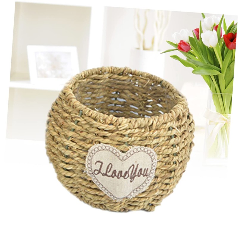 LABRIMP Collapsible Willow Basket Rustic Wicker Flower Planter Decorative Rattan
