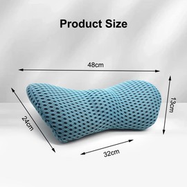 LUPATDY Back Cushion Lumbar Cushion - Lumbar Support Car, Memory Foam Back Support Cushion, Lumbar Cushion for Car Seats, Office Chair, Comfort and Softness (Light Grey with Blue)