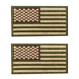 Multicam Tactical Patches of US American Flag 2 Pcs Hook and Loop Patches Sew On Embroidered American Flag Patch Applique for Backpacks Caps Hats Jackets Pants Rectang Military Army Uniform Emblems
