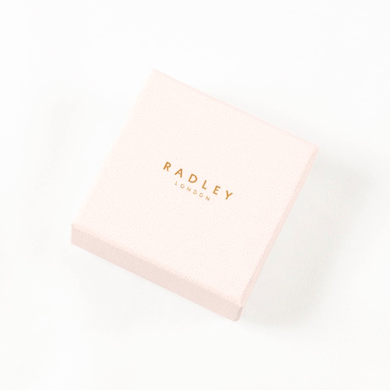 Radley Womens Silver Plated Stone Set Half Hoop Huggie Earrings