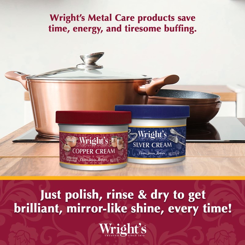 Wright's Copper Cream Cleaner - 8 Ounce 2 Pack with