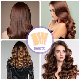 WJIAAA Hair Extension Tape Double Sided Hair Tape,240pcs Replacement Wig Strip Beauty Tools in Human Tresses Extensions for Lace Wigs Toupee Hairpiece Supplies(Beige)