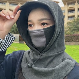 Unisex Balaclava Winter Windproof Mask Thermal Head Cap for Biking lf2639 Black - Mesh Hat + Free Size 3ea