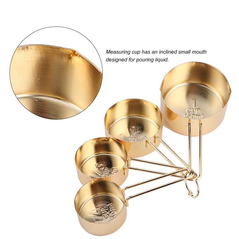 8Pcs Stainless Steel Measuring Cup Spoon Set with Scales Home