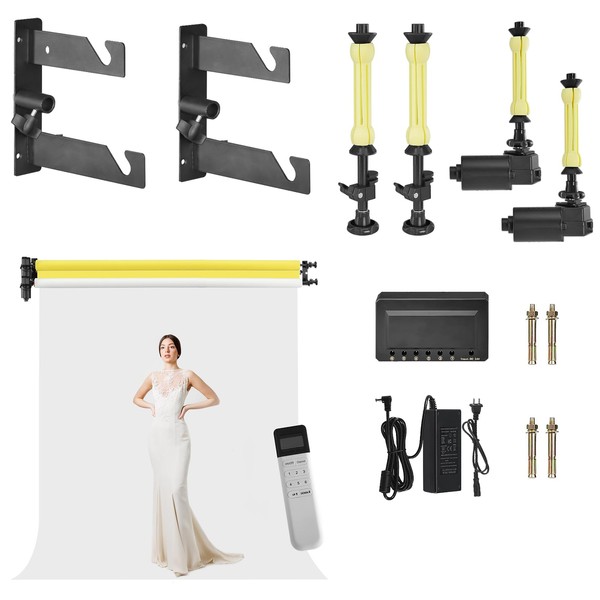 Wellmaking Electric Backdrop Support System Wall Mount Motorized Electric Photo