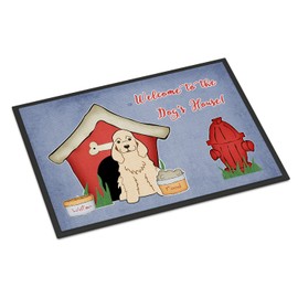 Caroline's Treasures BB2848JMAT Dog House Collection Cocker Spaniel Buff Doormat 24x36 Front Door Mat Indoor Outdoor Rugs for Entryway, Non Slip Washable Low Pile, 24H X 36W