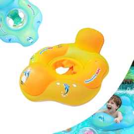 COSORO Inflatable Pool Rings Swimming Float for Kids 2-6 Years,Orange Inflatable Swimming Ring with Safety Seat,Rubber Rings for Pool,Inflatable Swim Ring Swim Circle Pool Floaties for Kids Girls Boys
