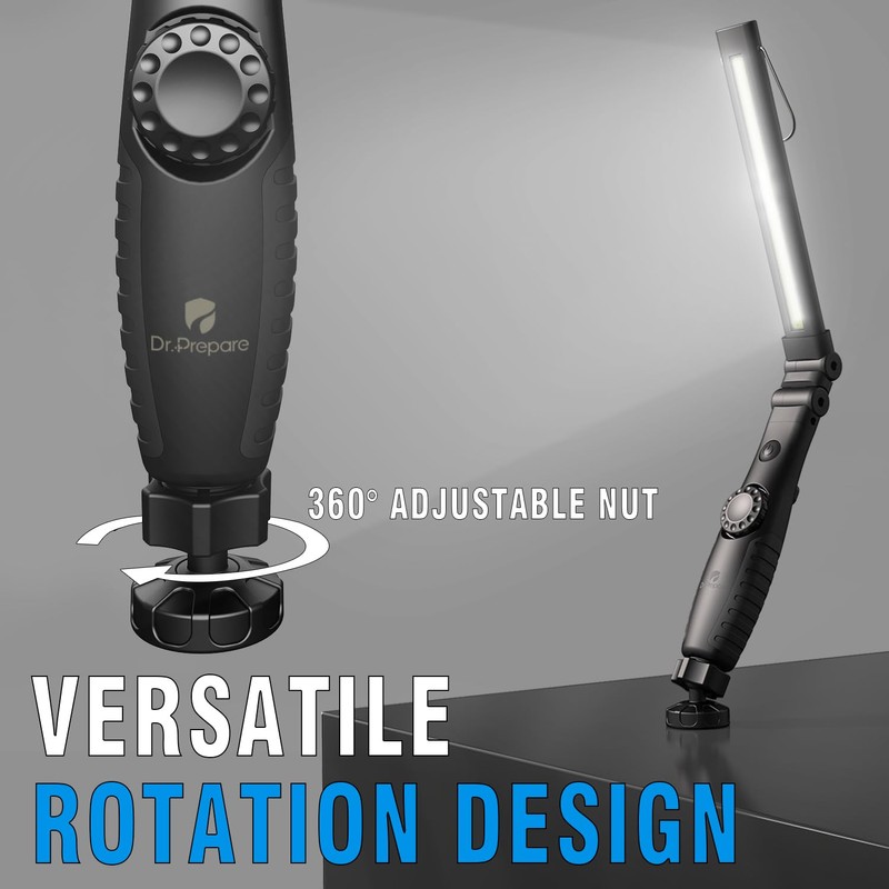 Dr. Prepare LED Work Light, 700 Lumens Foldable Rechargeable Work