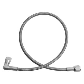 4AN Turbo Oil Feed Line 24" Turbo Feed Line Length Stainless Steel Braided 4AN Pressure Stainless Remote Turbocharger Oil Drain Return Line AN4 90 Degree End Straight Hose End