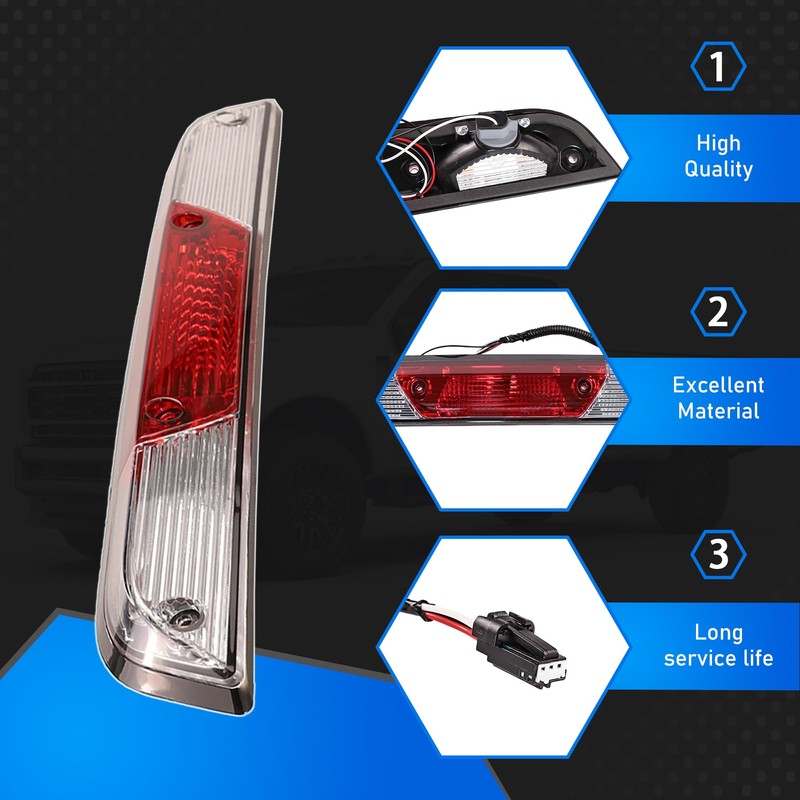 YzusGomumu Rear Center Third Brake Light High Compatible with Ford