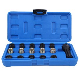 Dilwe Spark Plug Thread Repair Kit, M16 x 1.25 Screw Tap Portable Carbon Steel Rethread Kit, M14x1.25 Spark Plug Thread Repair Tool