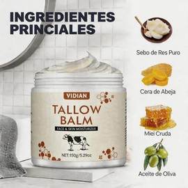 YIDIAN Crema De Sebo De Res Con Balsamode Miel Bálsamo 150g Día Noche  Crema Hidratante Facial Y CorporalPara Todo Tipo De Piel