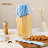 Elitequo 8 Piece Kitchen Knife Block Set with Sharpener,Dishwasher Safe,German