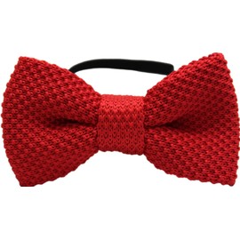 [Best Item] Bow Tie, Men's, Kids' Knit, One-Touch Tie, Solid Color, Easy to Wear, Hook, For Children and Adults, Bow Small 06, knit_27